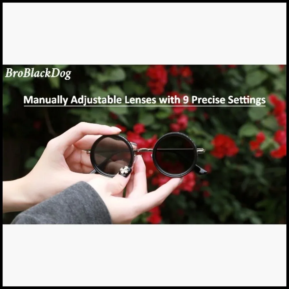 Adjustable Tint Polarized Sunglasses with Round Frame